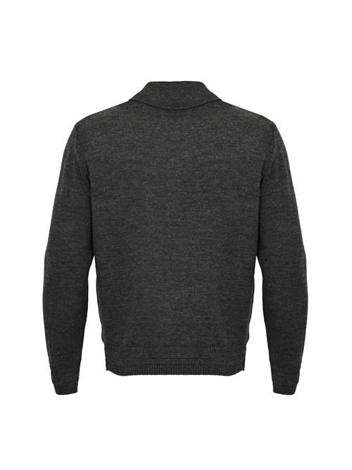 Giubbotto Time Square in pelle scamosciata e maglia Moka Antracite LEATHER AUTHORITY | TIME SQUARE KNIT612